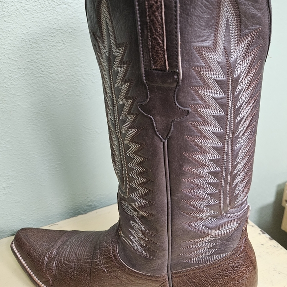 Mens Heritage Boot Co. Norman Smooth Ostrich Brown Western Boots - Picture 5 of 11